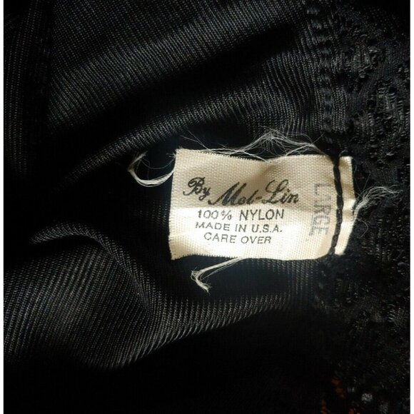 Vintage Mel-Lin Women's L Camisole Lace Nylon Black Undershirt Sexy Cottagecore - Picture 7 of 9